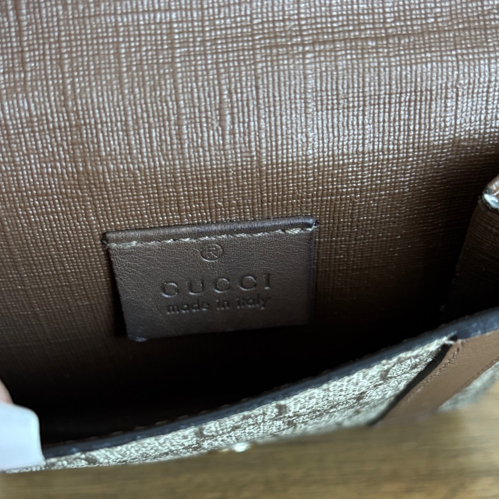 Brown and Gold GUCCI Monogram Wallet - Picture 4 of 13
